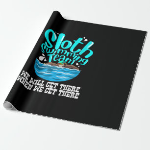 Cool Sloth Schwimmteam  Lustiger Tier Schwimmer Geschenkpapier
