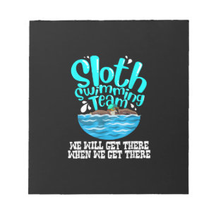 Cool Sloth Schwimmteam Lustiger Tier Schwimmer Notizblock