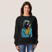 Cool Sloth With Sunglasses And Blue Jacket For Laz Sweatshirt (Vorne ganz)