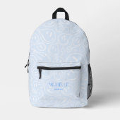 Cool Smile Girly Teen Trendy Sky Blue Bedruckter Rucksack (Vorderseite)
