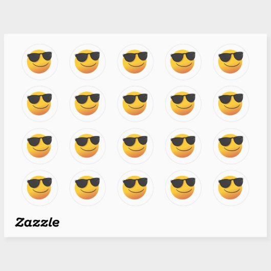 Cool Smiley Sticker | Fun Emoji Design (Blatt)