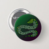 Cool Snake Metallized Tribal Art Button (Vorne & Hinten)