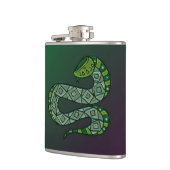 Cool Snake Metallized Tribal Art Flachmann (Links)
