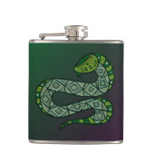 Cool Snake Metallized Tribal Art Flachmann (Vorderseite)