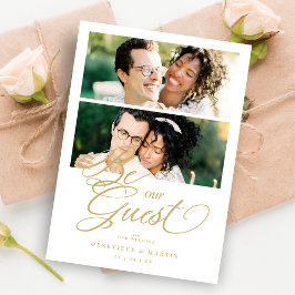 Cool Snazzy Golden Effect 2 Photos Wedding Save The Date