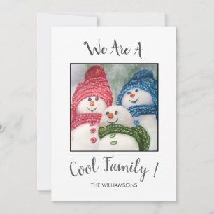 Cool Snow Family Weihnachtskarte Feiertagskarte