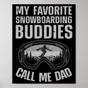 Cool Snowboarden Kunst Vater Pater Snowboard Snowb Poster