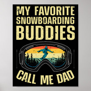 Cool Snowboarden Kunst Vater Pater Snowboard Snowb Poster