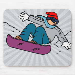 Cool Snowboarden   Snowboarder  Snowboard Mousepad