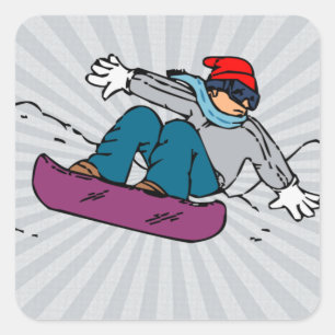 Cool Snowboarden   Snowboarder  Snowboard Quadratischer Aufkleber