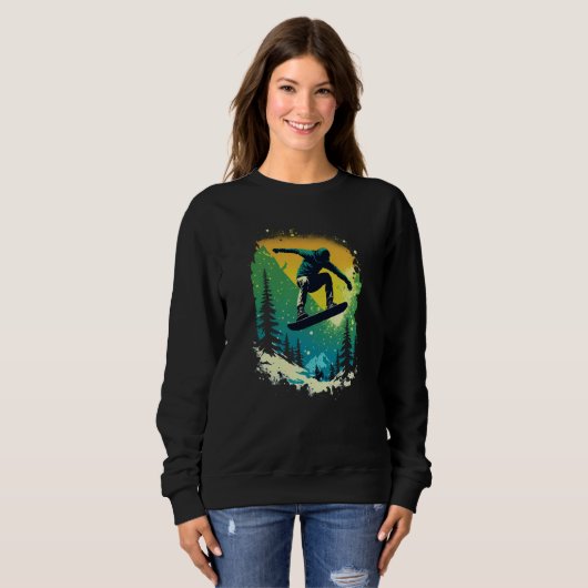 Cool Snowboarder Snowboarding Mountains Ski Men's Sweatshirt (Vorne ganz)