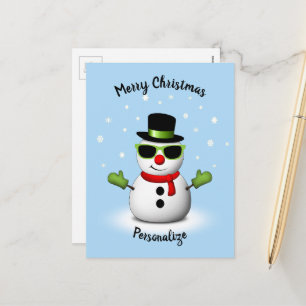 Cool Snowman Adorable Smirk Weihnachtsmann persona Feiertagspostkarte