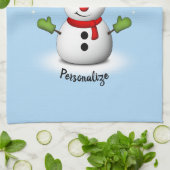 Cool Snowman Adorable Smirk Weihnachtsmann persona Geschirrtuch (Gefaltet)