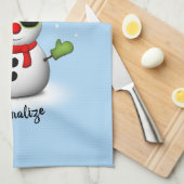 Cool Snowman Adorable Smirk Weihnachtsmann persona Geschirrtuch (Viertel Falte)