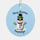Cool Snowman Adorable Smirk Weihnachtsmann persona Keramik Ornament (Links)