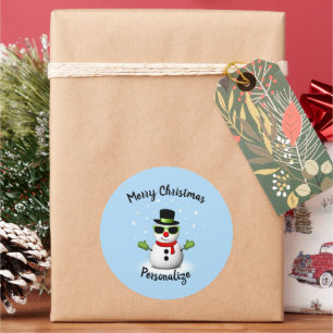 Cool Snowman Adorable Smirk Weihnachtsmann persona Runder Aufkleber