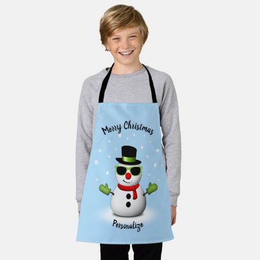 Cool Snowman Adorable Smirk Weihnachtsmann persona Schürze (Getragen)