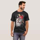 Cool Snowman Baseball Player Baseball Bat Christma T-Shirt (Vorne ganz)