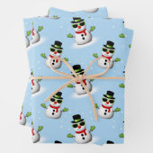 Cool Snowman Christmas Winter blue pattern Geschenkpapier Set (Beispiel)