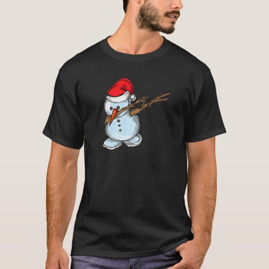 Cool Snowman Dab Dabbing Dancing Christmas Xmas Pa T-Shirt (Vorderseite)