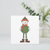 Cool Snowman Dankeskarte (Stehend Vorderseite)