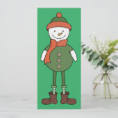 Cool Snowman Einladung (Stehend Vorderseite)