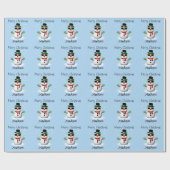 Cool Snowman Frohe Weihnachten Winter Individuelle Geschenkpapier (Flach)