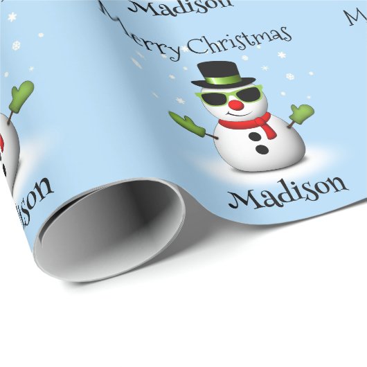 Cool Snowman Frohe Weihnachten Winter Individuelle Geschenkpapier (Rolleneckpunkt)