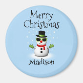 Cool Snowman Frohe Weihnachten Winter Individuelle Magnet (Vorne)