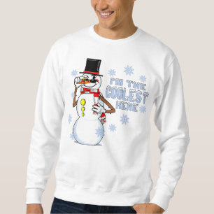 Cool Snowman Funny RubberHose Retro Winter Cartoon Sweatshirt