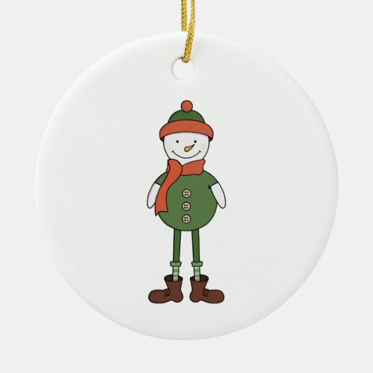 Cool Snowman Keramik Ornament (Vorne)