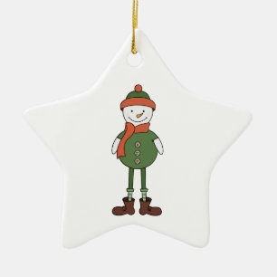 Cool Snowman Keramik Ornament