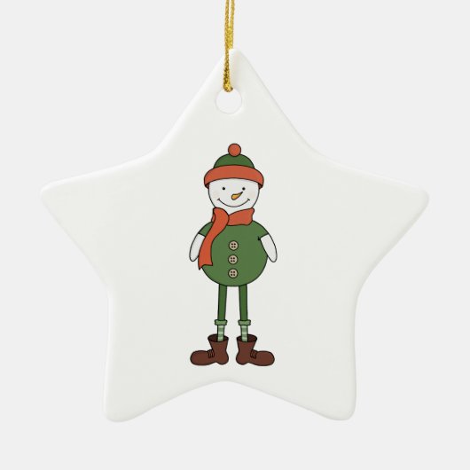Cool Snowman Keramik Ornament (Vorne)