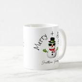 Cool Snowman Merry Bright Weihnachts Custom Family Kaffeetasse (VorderseiteRechts)
