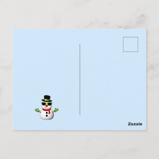 Cool Snowman Merry Bright Weihnachts Custom Family Postkarte (Rückseite)