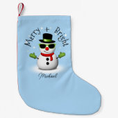 Cool Snowman Merry Bright Weihnachts-Individuelle  Kleiner Weihnachtsstrumpf (Vorderseite)