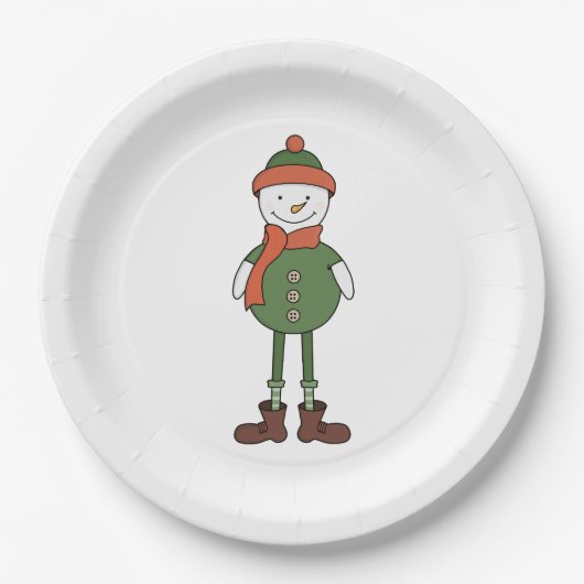 Cool Snowman Pappteller (Vorderseite)