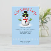 Cool Snowman Weihnachts-Party Custom Einladung (Stehend Vorderseite)