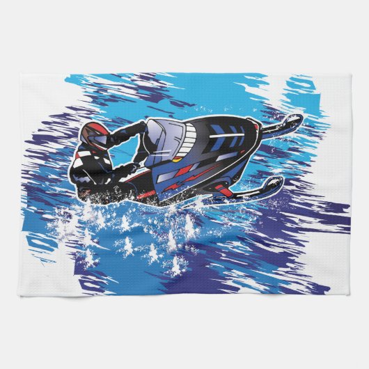 Cool Snowmobiler Geschirrtuch (Horizontal)