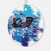 Cool Snowmobiler Keramik Ornament (Links)