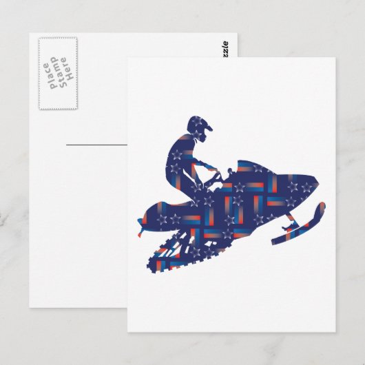 Cool Snowmobiler Postkarte (Vorne/Hinten)