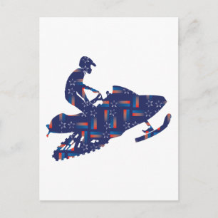 Cool Snowmobiler Postkarte
