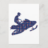 Cool Snowmobiler Postkarte (Vorderseite)