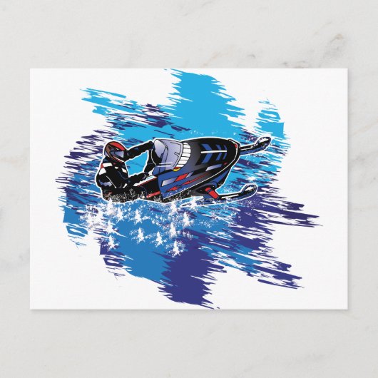 Cool Snowmobiler Postkarte (Vorderseite)