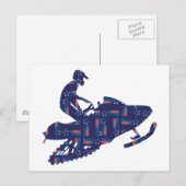 Cool Snowmobiler Postkarte (Vorne/Hinten)