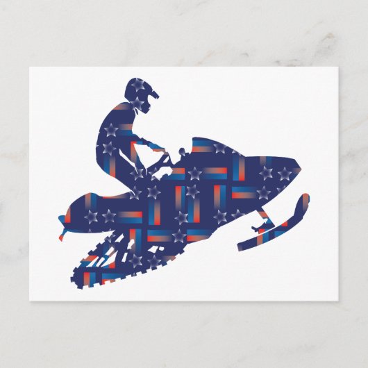 Cool Snowmobiler Postkarte (Vorderseite)