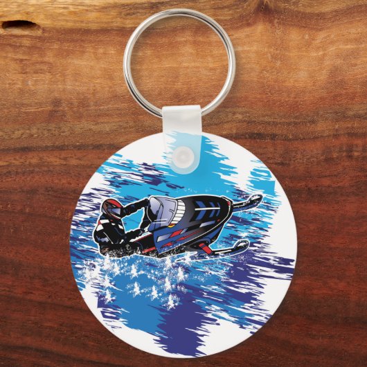 Cool Snowmobiler Schlüsselanhänger (Vorderseite)