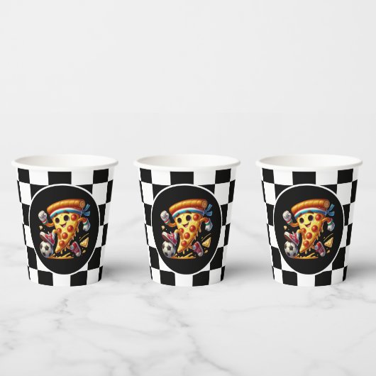 Cool Soccer Pizza Party Pappbecher (Multi)