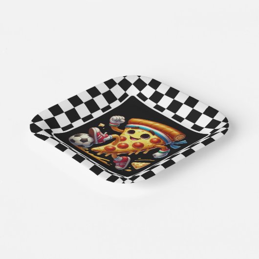 Cool Soccer Pizza Party Pappteller (Gewinkelt)