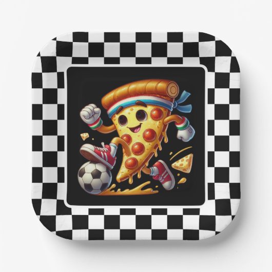 Cool Soccer Pizza Party Pappteller (Vorderseite)